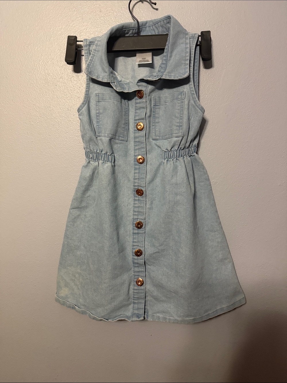 Vince Camuto Light Blue Denim Button-Front Girls Dress